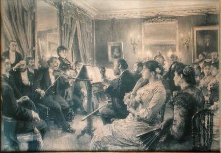 The Quartet or The Musical Evening at the House of Amaury Duval od Leon Augustin Lhermite