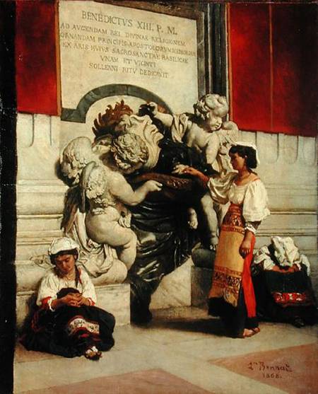 Fountain by the Cathedral of St. Peter in Rome od Leon Joseph Florentin Bonnat