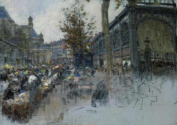 Study for Les Halles, 1893 (pastel on card) od Leon Augustin Lhermitte