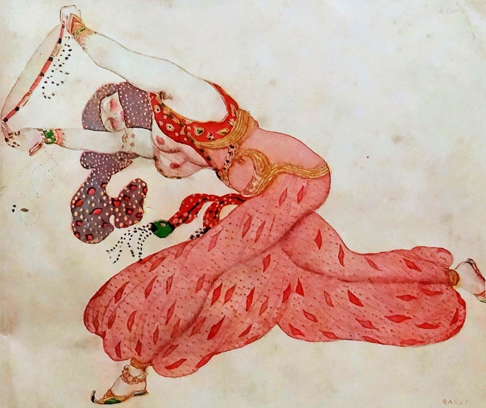 Almee. Costume design for the ballet Sheherazade by N. Rimsky-Korsakov od Leon Nikolajewitsch Bakst