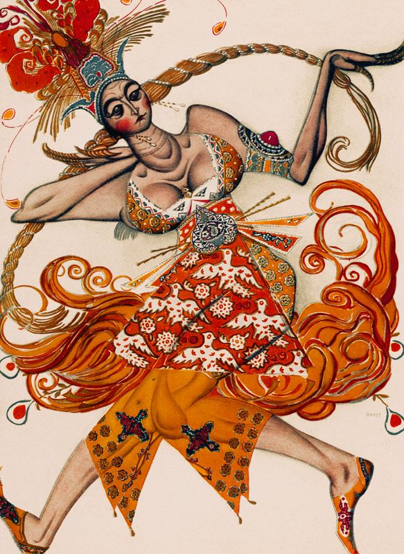 Costume design for the ballet The Firebird (L'oiseau de feu) by I. Stravinsky od Leon Nikolajewitsch Bakst