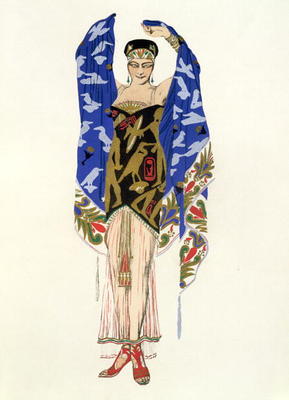Costume design for a Dancing Girl (colour litho) od Leon Nikolajewitsch Bakst