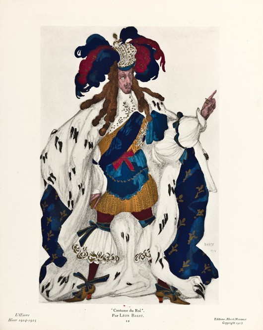 King. Costume design for the ballet Sleeping Beauty by P. Tchaikovsky od Leon Nikolajewitsch Bakst