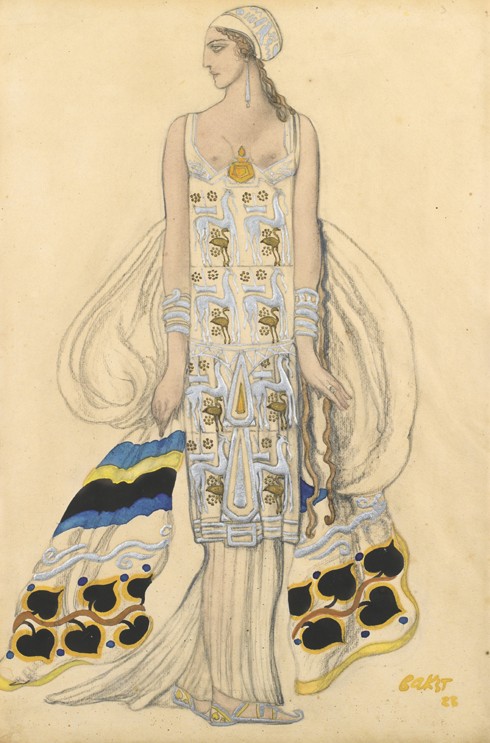 Costume design for Ida Rubinstein in the drama Phaedra (Phèdre) by Jean Racine od Leon Nikolajewitsch Bakst