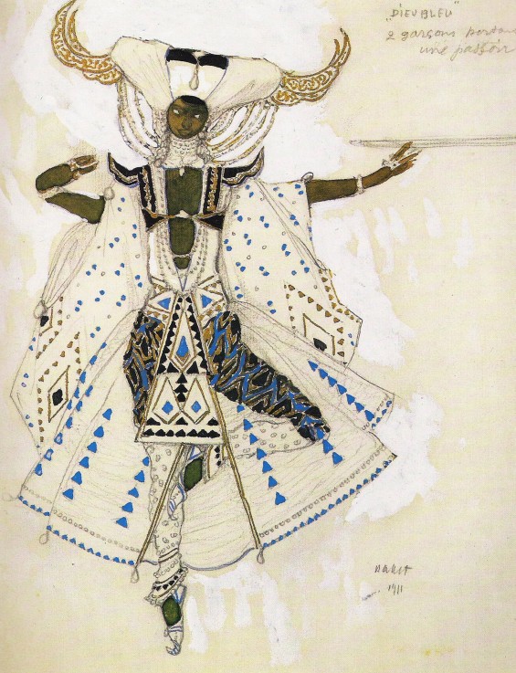 Costume design for the Ballet "Blue God" by R. Hahn od Leon Nikolajewitsch Bakst