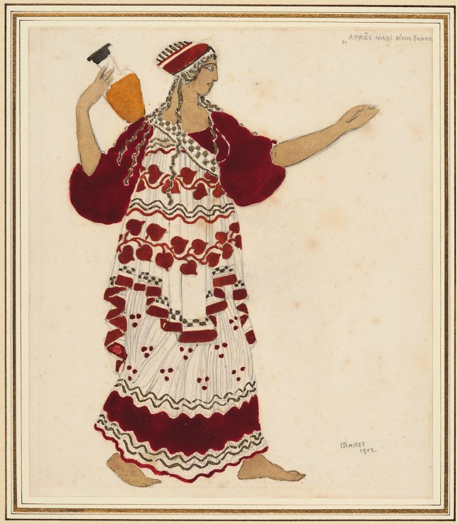 Nymph. Costume design for the ballet The Afternoon of a Faun by C. Debussy od Leon Nikolajewitsch Bakst