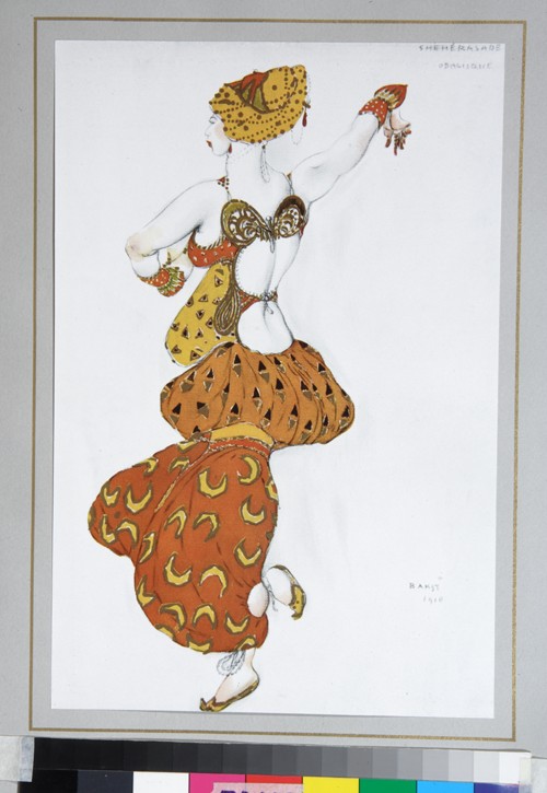 Odalisque. Costume design for the ballet Sheherazade by N. Rimsky-Korsakov od Leon Nikolajewitsch Bakst