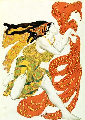 Costume design for a bacchante in ''Narcisse'' by Tcherepnin, 1911(see also 4728)