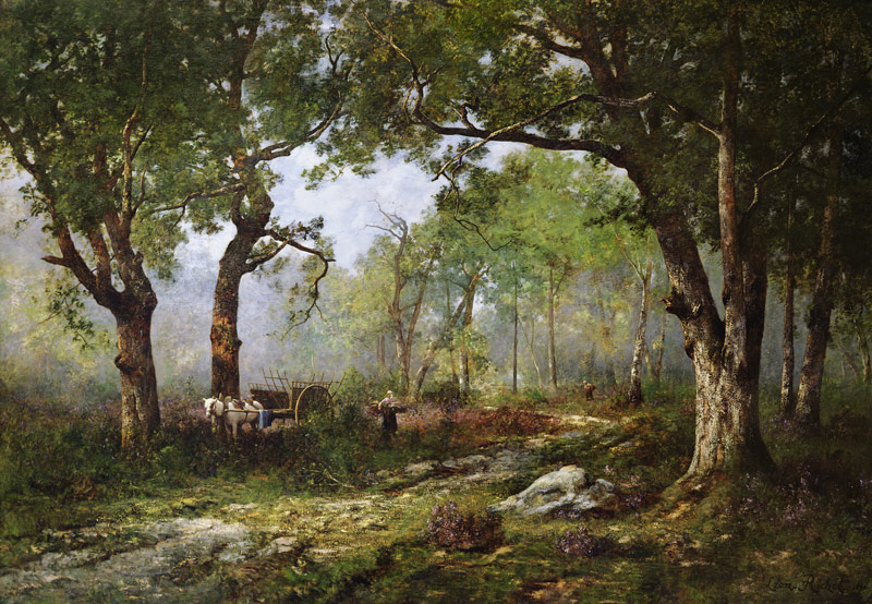 The Forest of Fontainebleau, 1890 (oil on panel) od Léon Richet