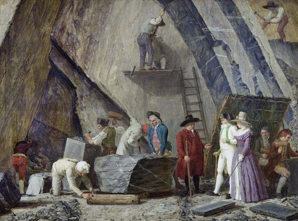 Extracting Sainte-Anne Marble from a Quarry od Leonard Defrance