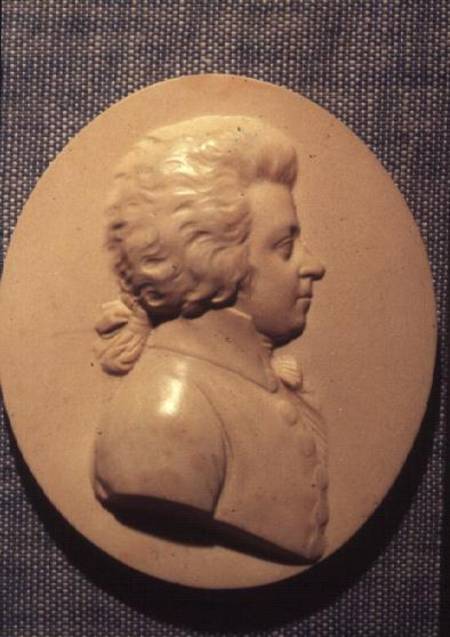 Portrait medallion of Wolfgang Amadeus Mozart (1756-91) od Leonard  Posch