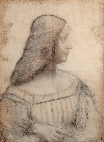 Portrait of Isabella d'Este (1474-1539) (red chalk & pierre noire on paper) od Leonardo da Vinci