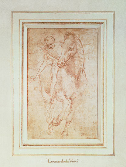 Horse and Rider (silverpoint)2 od Leonardo da Vinci