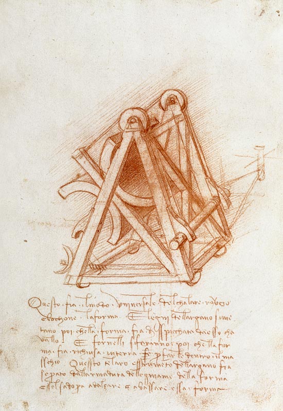Codex Madrid II/154-V Design (pen & brown ink on paper) od Leonardo da Vinci