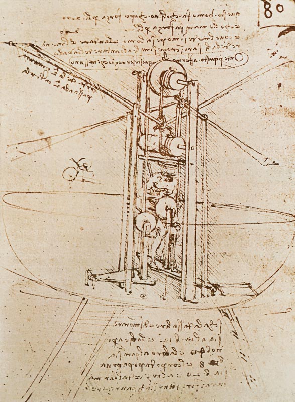 Flying Machine with Pilot od Leonardo da Vinci