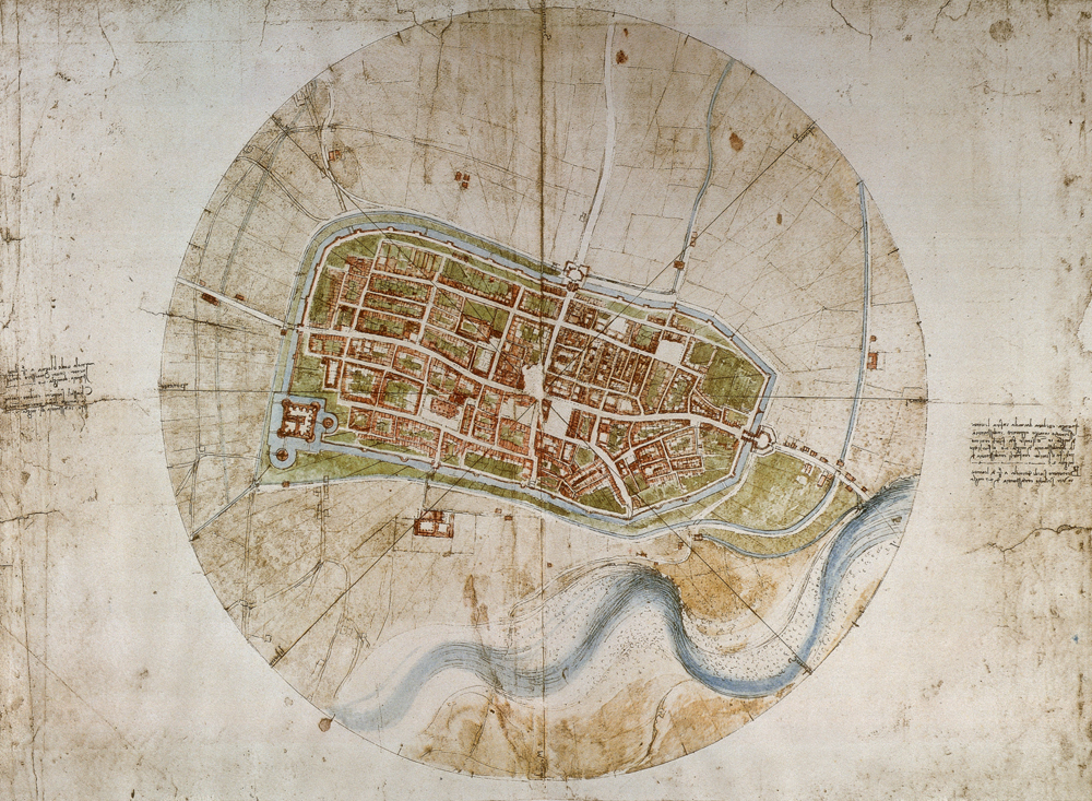 Stadtplan von Imola od Leonardo da Vinci