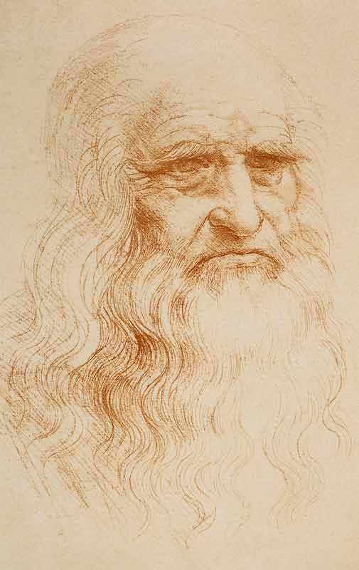 Portrait of a Bearded Man, possibly a Self Portrait od Leonardo da Vinci