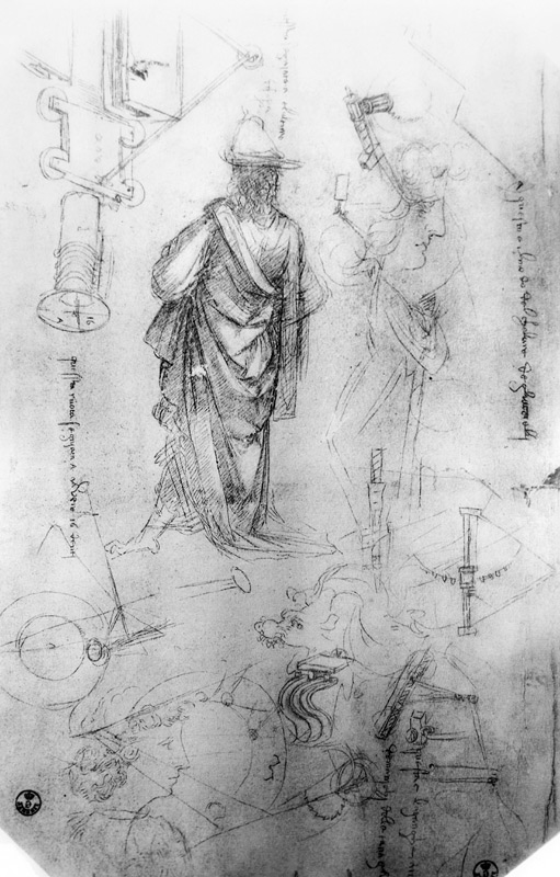 Studies (pen and ink on paper) od Leonardo da Vinci