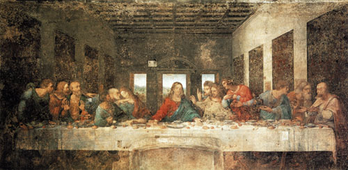 Poslední ve&#269;e&#345;e - p&#269;ed  restaurativní  od Leonardo da Vinci