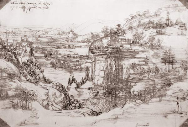 Landscape od Leonardo da Vinci