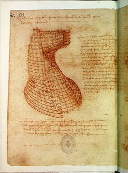 Codex Madrid 1/57-R Study for a sculpture of a horse (pen & brown ink on paper) od Leonardo da Vinci