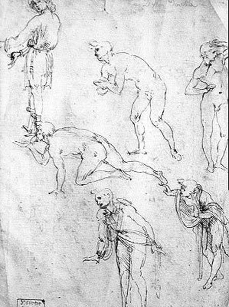 Six Figures, Study for an Epiphany  and od Leonardo da Vinci