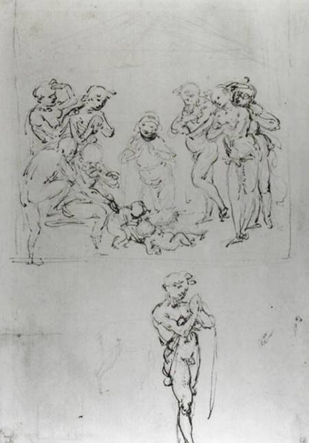 Study for the Adoration of the Shepherds (pen & ink and metal point on paper) od Leonardo da Vinci