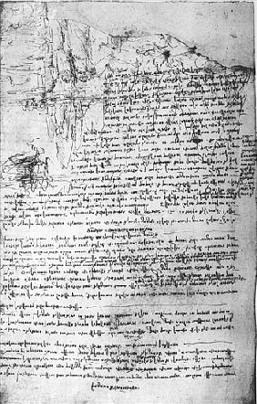 Fol.145v-b, page from Da Vinci''s notebook