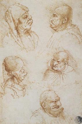 Five Studies of Grotesque Faces