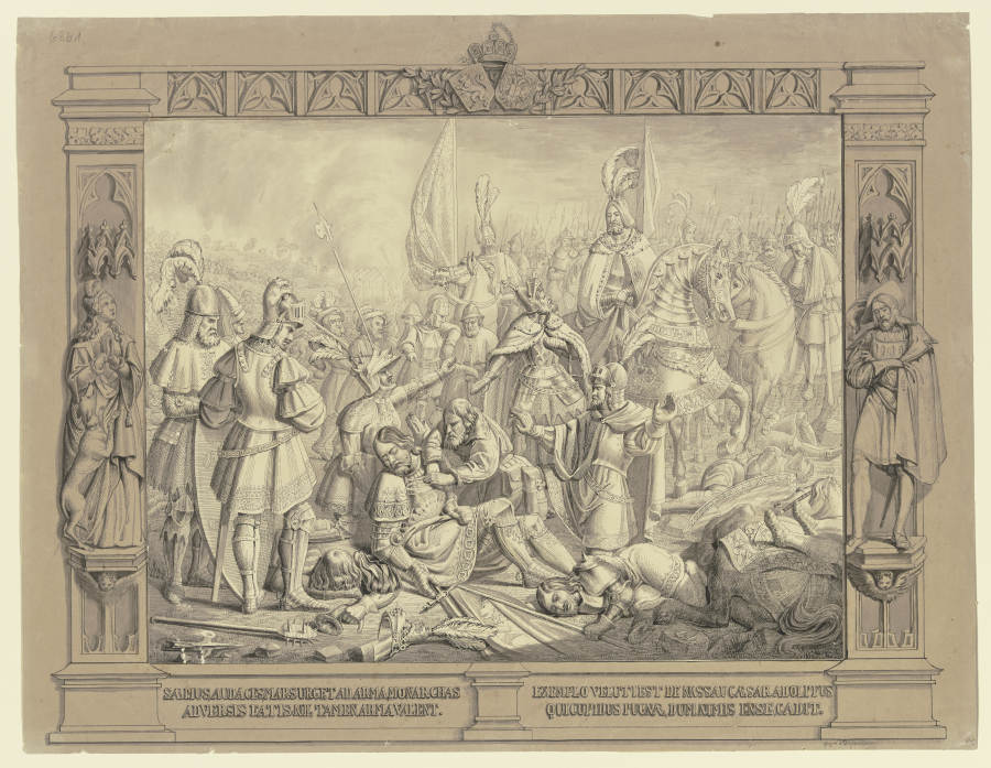 Tod des Kaisers Adolf von Nassau in der Schlacht bei Gellheim im Jahre 1298 od Leonhard Diefenbach