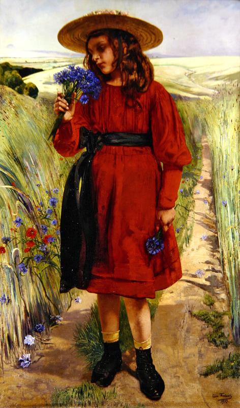Spring or, Young Girl with Cornflowers (oil on canvas)  od Leon Henri Marie Frederic