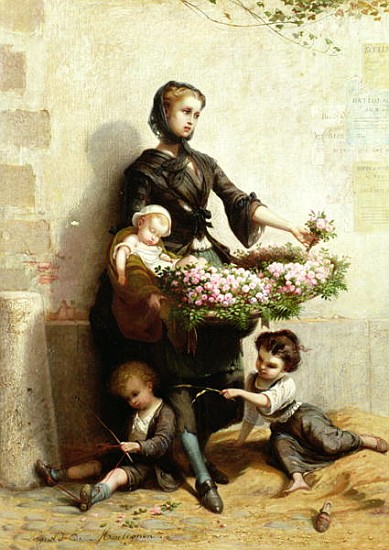 Victorian Flower Seller od Leopold de Moulignon