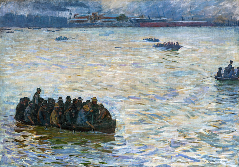 Shipyard Workers Returning Home on the Elbe od Leopold Karl Walter von Kalckreuth