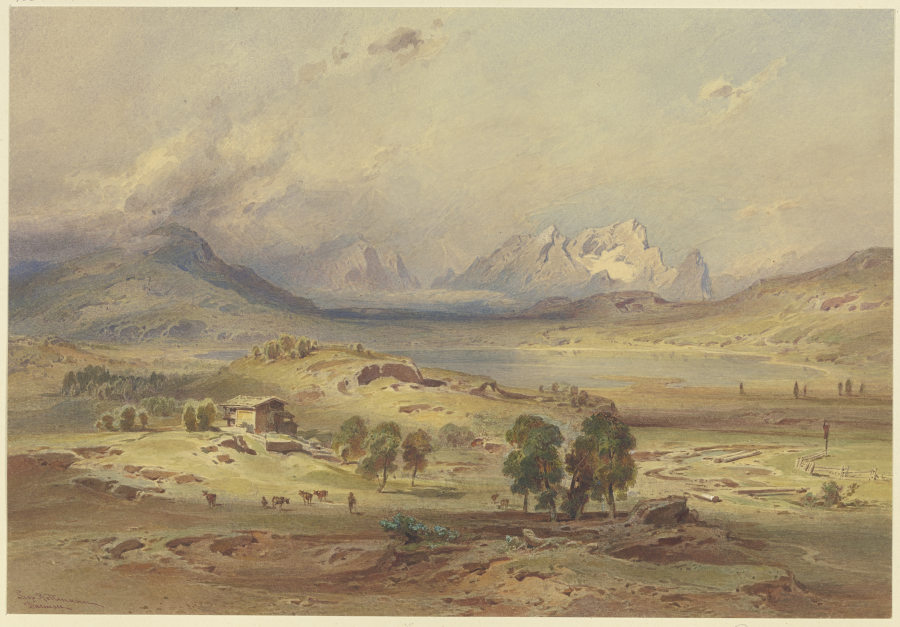 Barmsee mit der Zugspitze od Leopold Rottmann