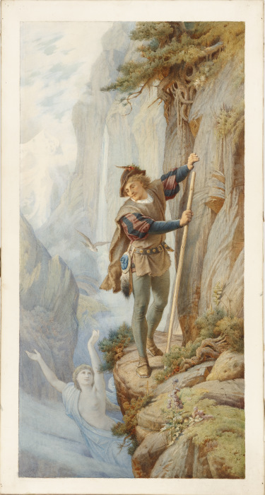 Illustration zu Schillers Berglied (linker Teil) od Leopold von Bode