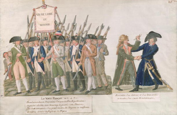 The French Vow 'Long Live Freedom or Die'; the Meeting of a Swordsman and a Member of the Revolution od Lesueur Brothers