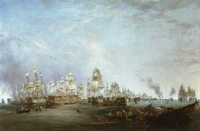 Surrender of the 'Santissima Trinidad to Neptune, The Battle of Trafalgar, 3pm