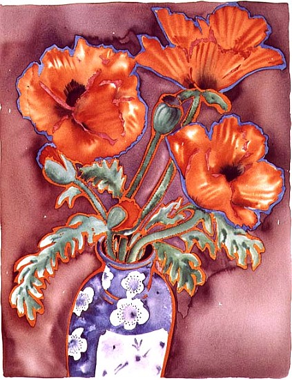 Chinese Poppies, 1989 (w/c on paper)  od Lillian  Delevoryas