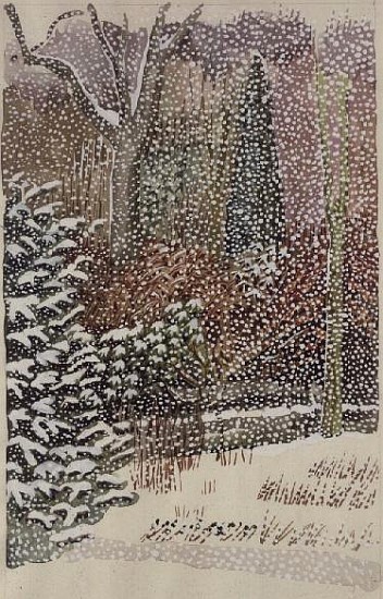 Front Garden in Heavy Snowstorm od Lillian  Delevoryas