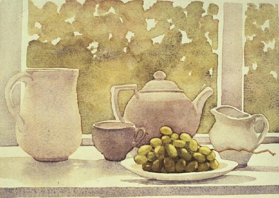 Still Life with Grapes  od Lillian  Delevoryas
