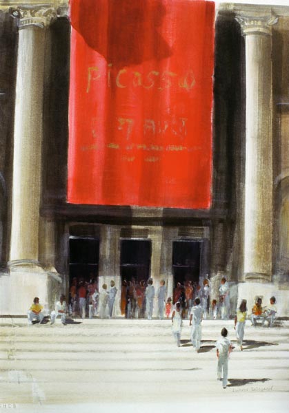 Entrance to the Metropolitan Museum, New York City, 1990 (w/c on paper)  od Lincoln  Seligman