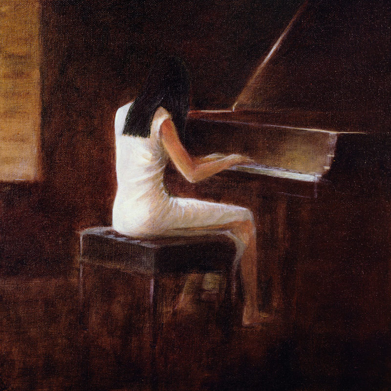 Pianist, Hanoi (oil on canvas)  od Lincoln  Seligman