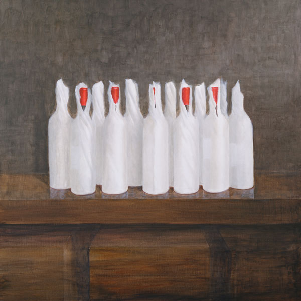 Bottles in paper, 2005 (acrylic on canvas)  od Lincoln  Seligman