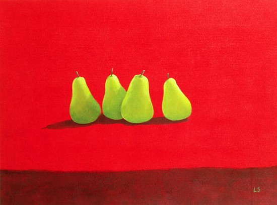 Pears on Red Cloth (oil on canvas)  od Lincoln  Seligman