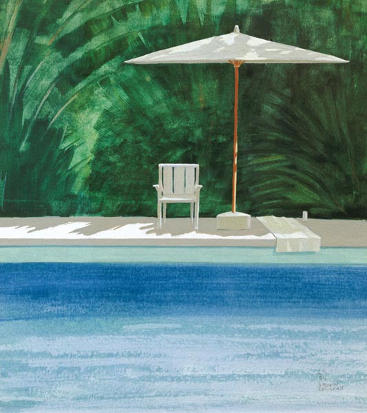 Poolside, 1994 (acrylic on paper)  od Lincoln  Seligman