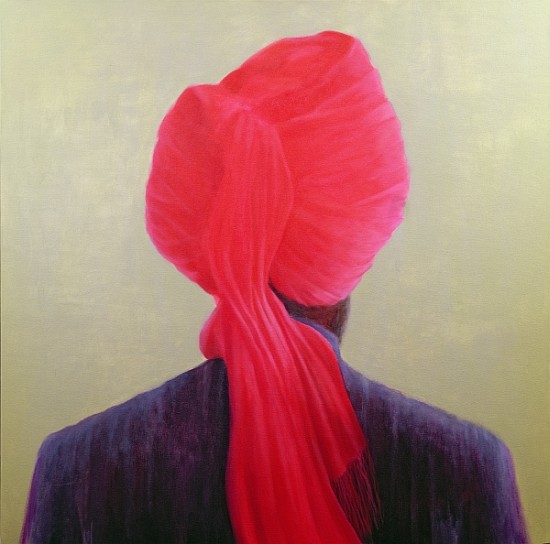 Red Turban, Purple Jacket (oil on canvas)  od Lincoln  Seligman