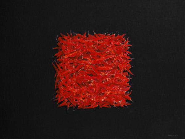 Chillies (oil on canvas) 