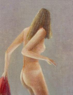 Girl with Red Towel, 1985 (acrylic on canvas) 