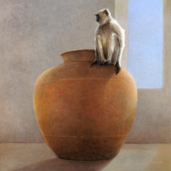 Temple Monkey (oil on canvas) 