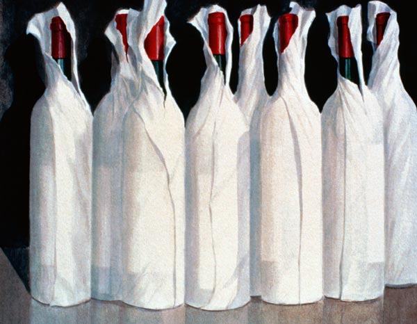 Wrapped Wine Bottles, Number 1, 1995 (acrylic on paper)  od Lincoln  Seligman